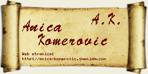 Anica Komerović vizit kartica